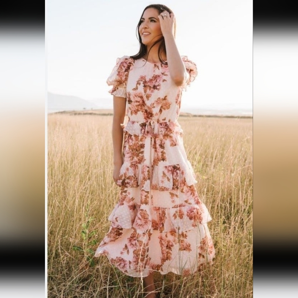Rachel Parcell Ruffle Floral Tiered Dress